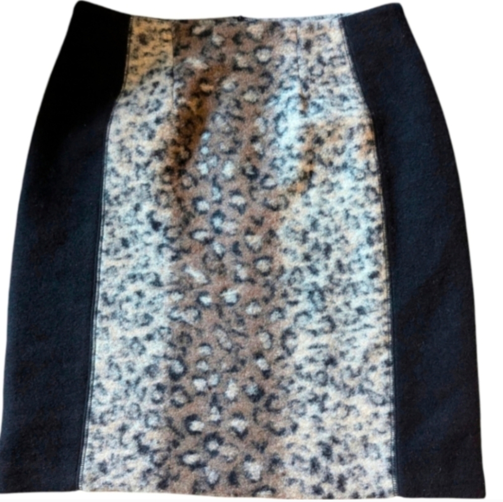 Clements Ribeiro wool leopard print skirt